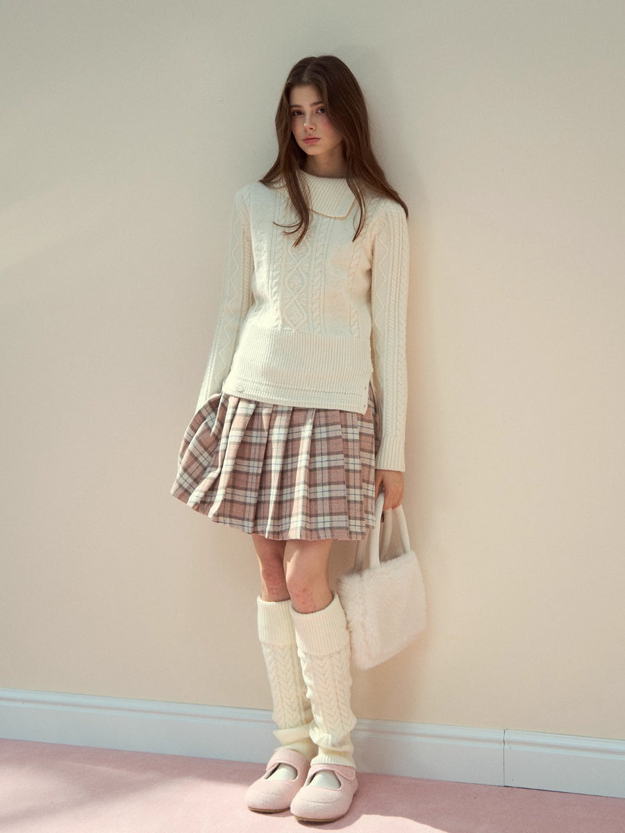 Cable-Knit Mock-Neck Sweater