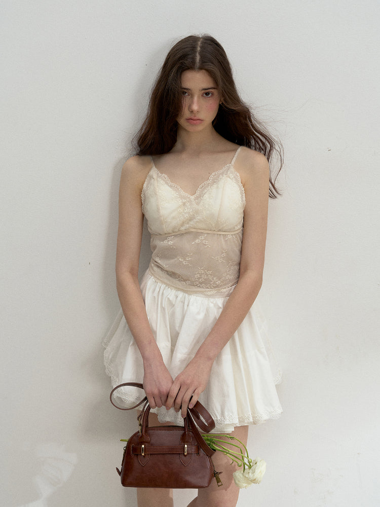 Lace Trimmed Girly Feel Top