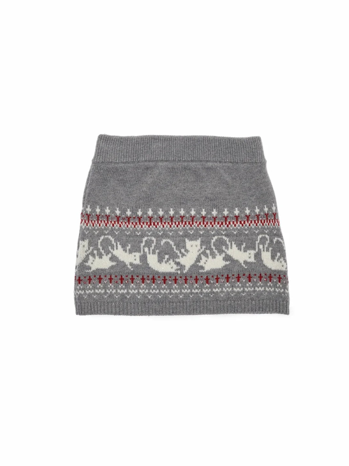 Fair Isle Jacquard Knit Cardigan & Skirt Set