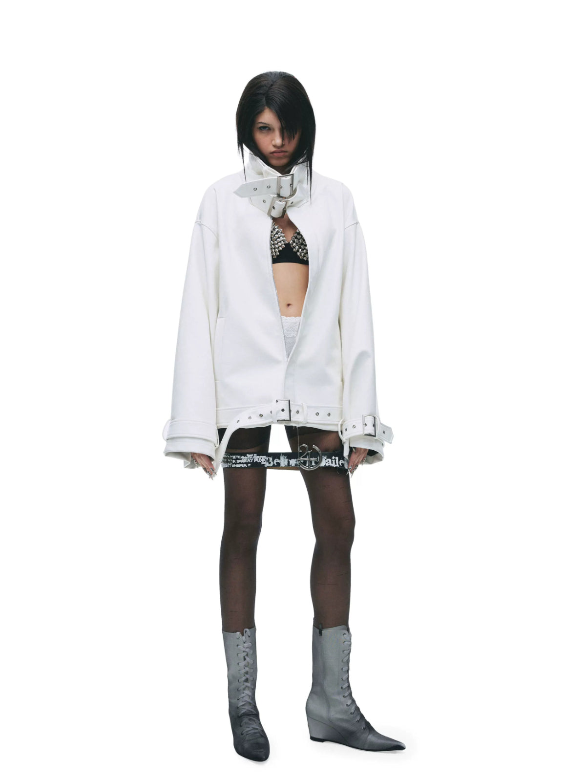 Punk Stand Collar Leather Jacket