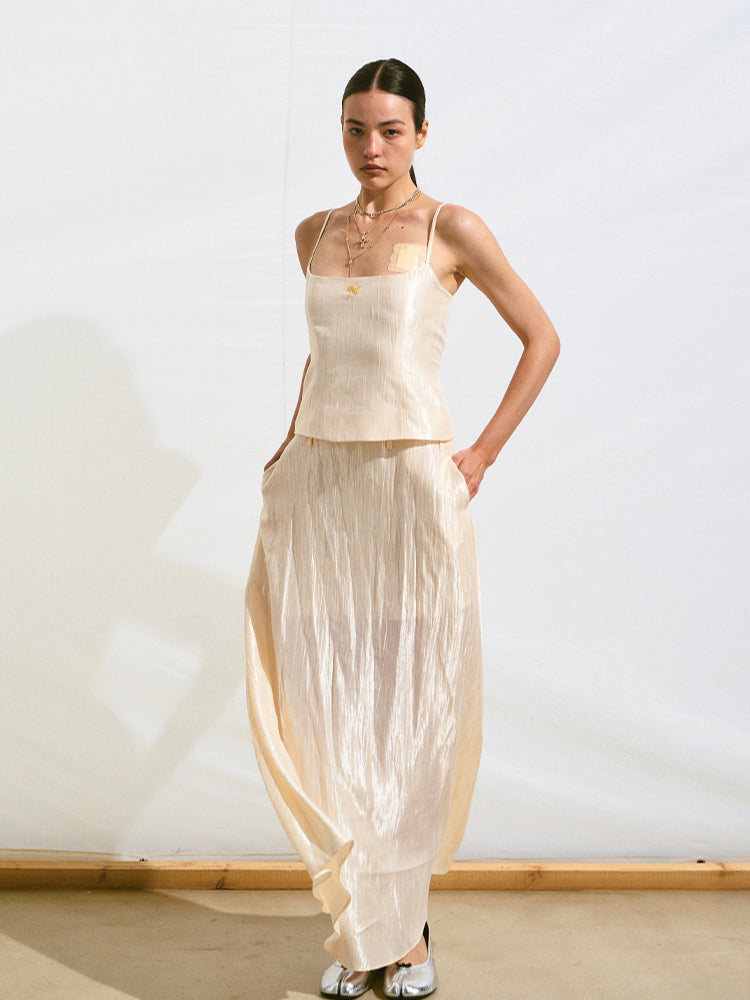 Fake Two-Piece Hollow Backless Slim Fit Cami Dress