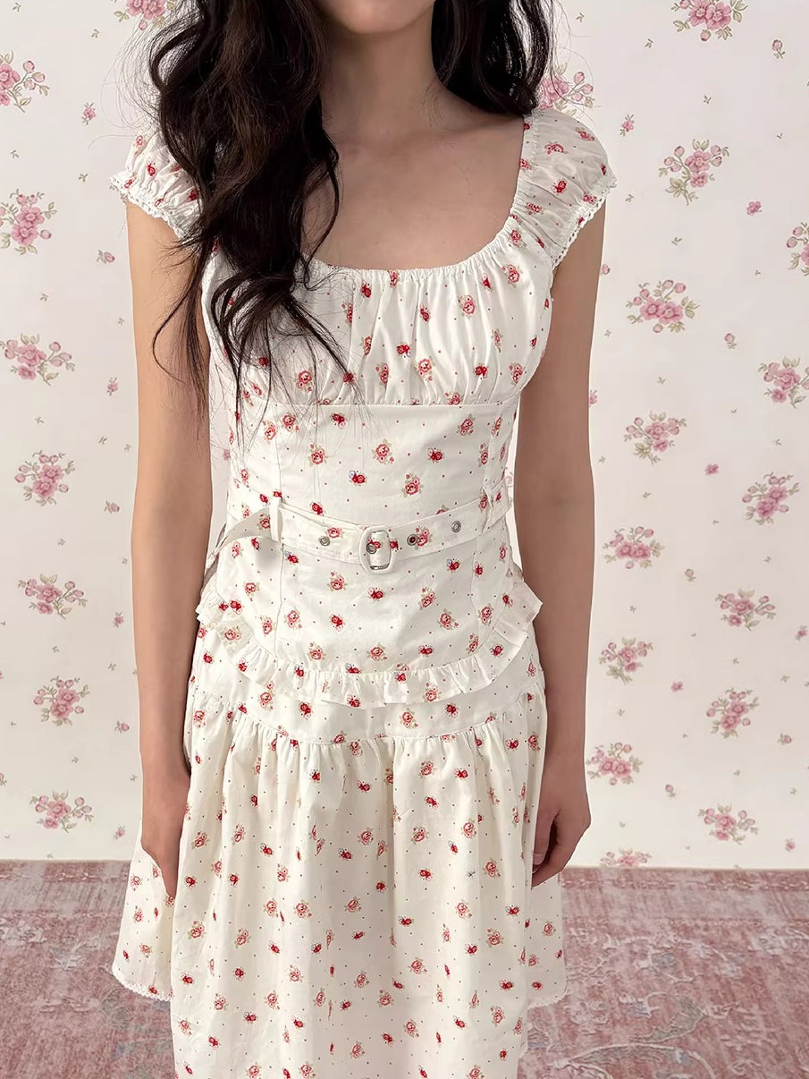 Floral Stripe Top & Skirt Set