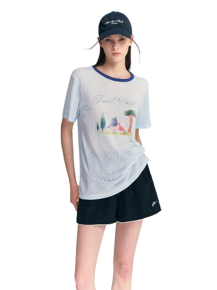 Contrast Print Tee