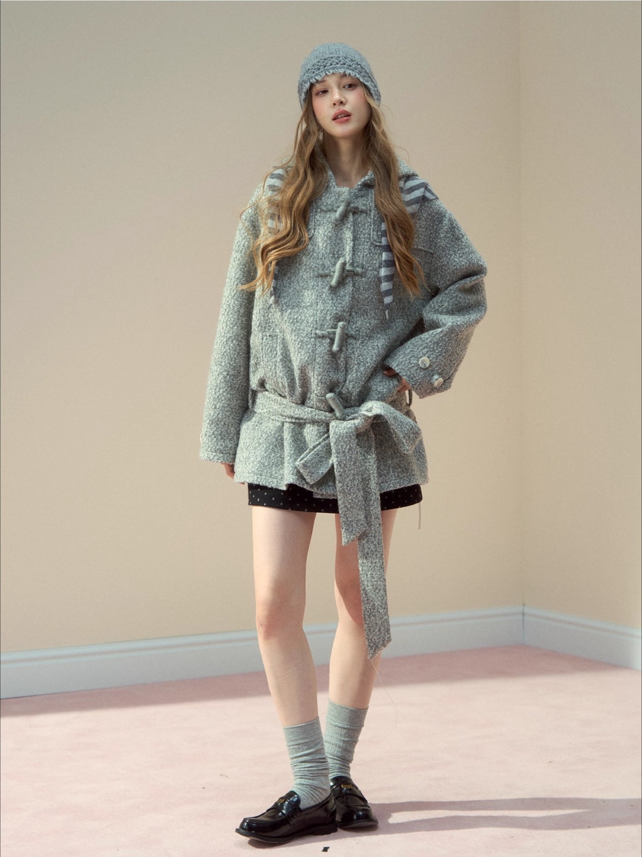 Gray Wool Duffle Coat