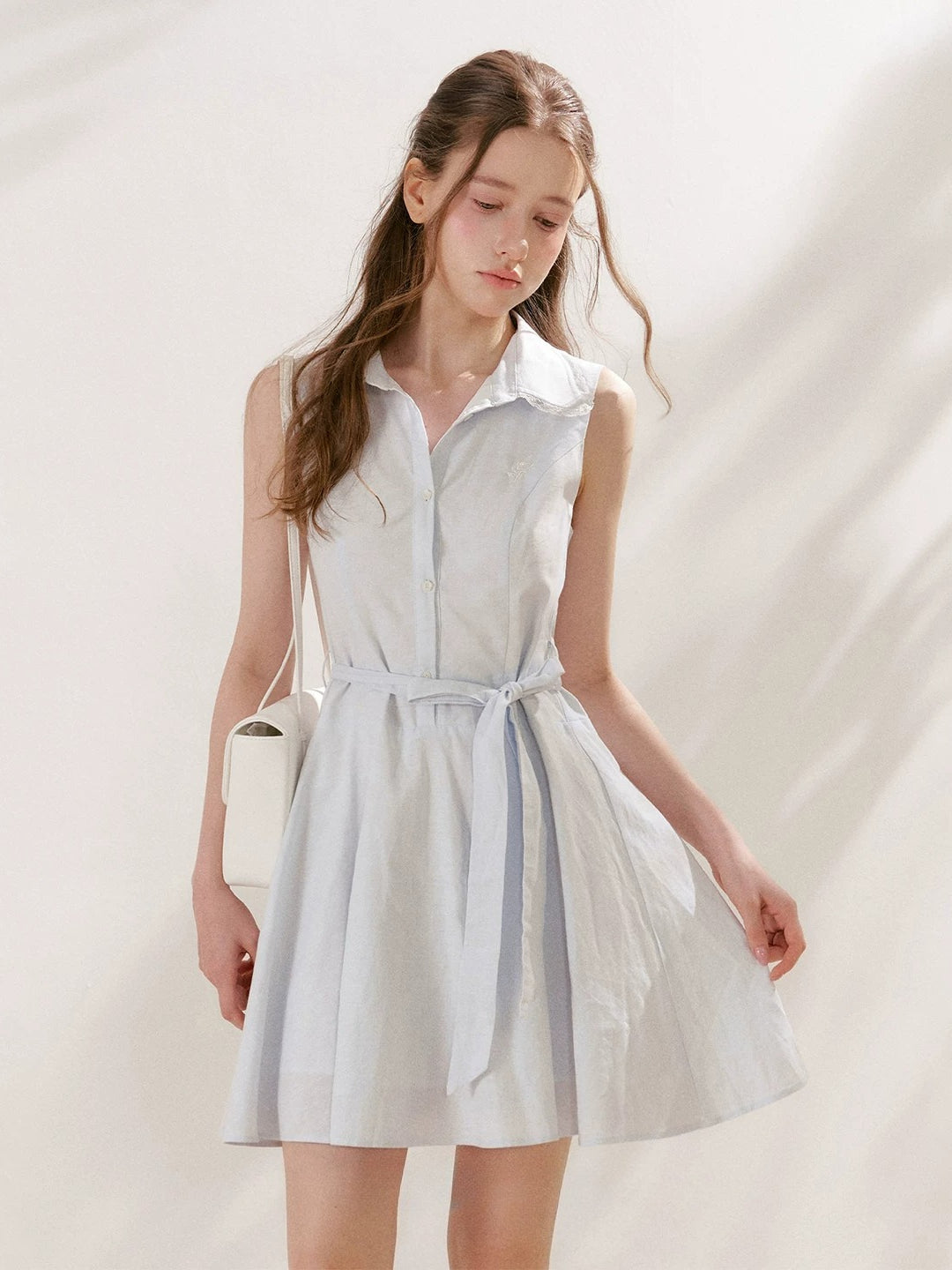 Blue Sleeveless Polo Mini Dress
