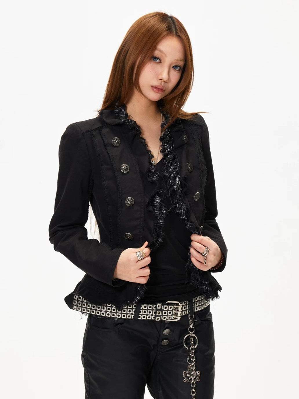 Frayed Cropped Jacket