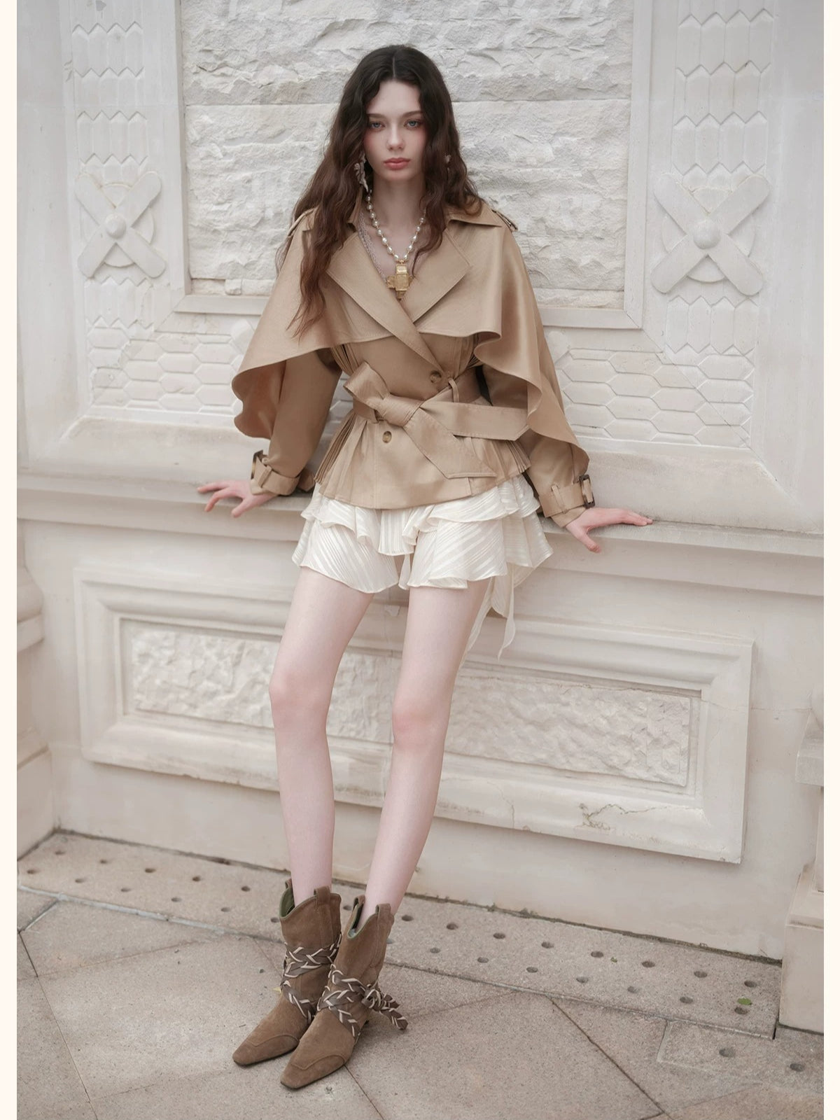 Vintage Wool Blend Trench Coat