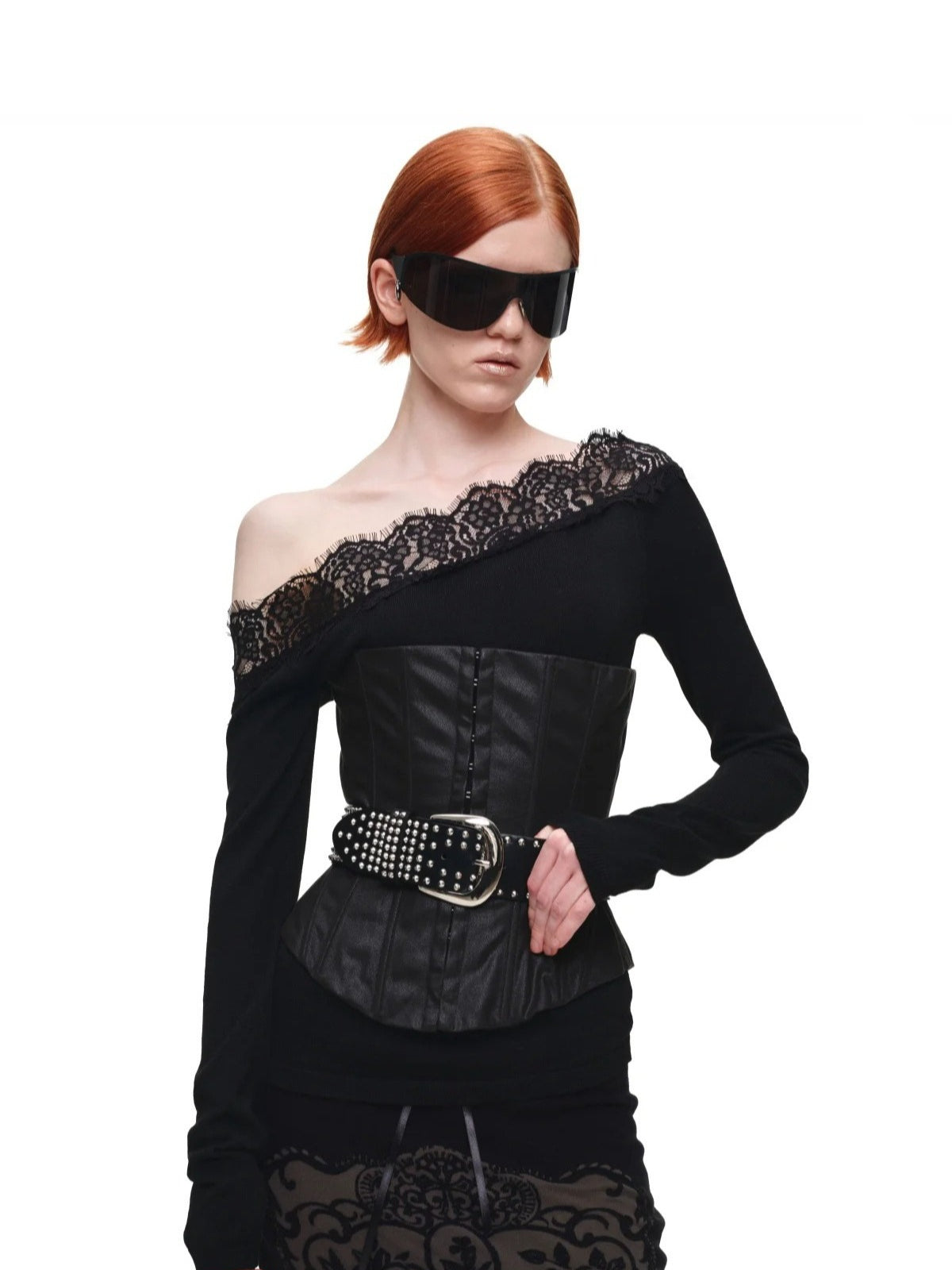 Lace Shoulder Knit Top