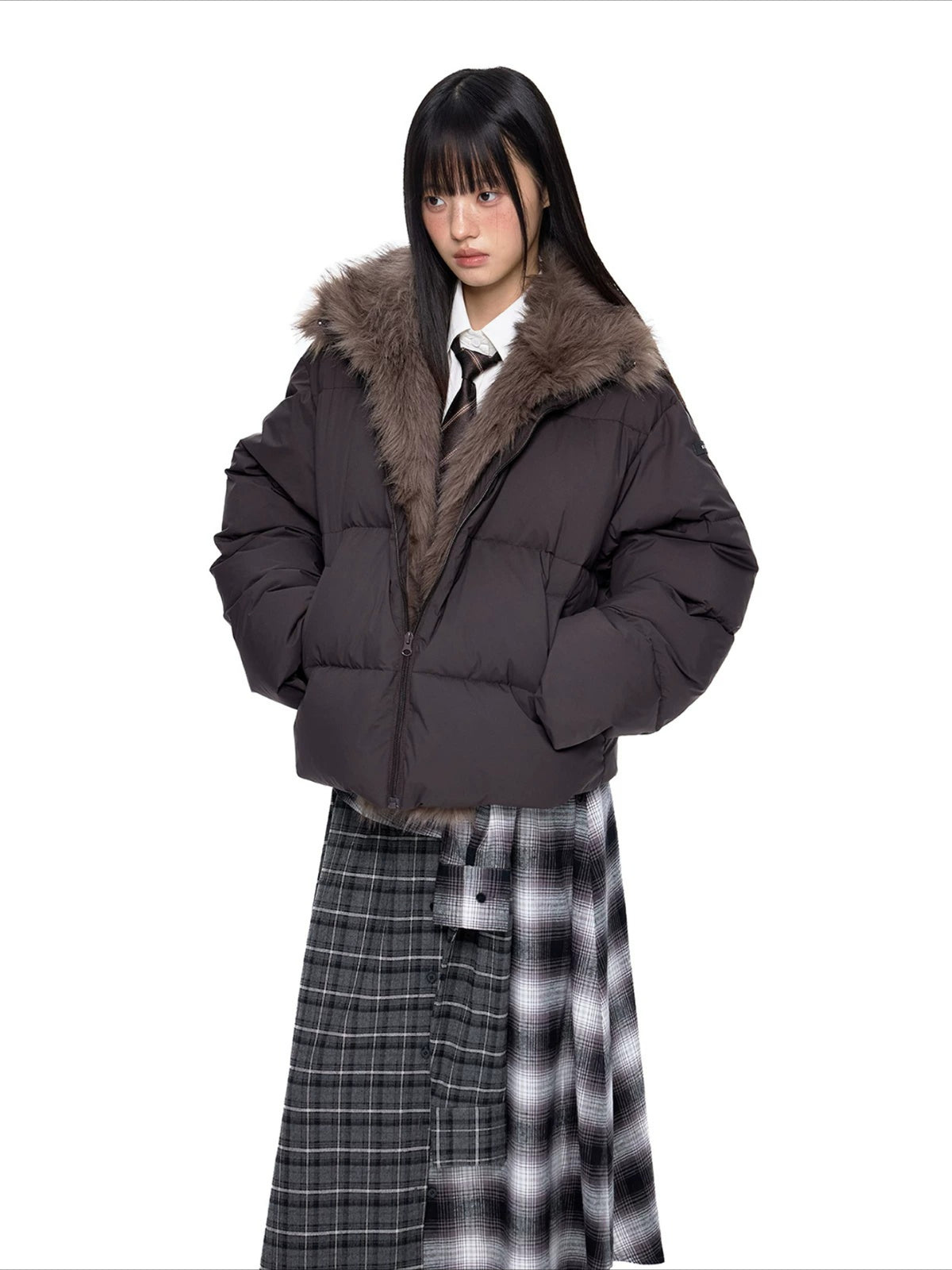 Vintage Fur Collar Down Jacket