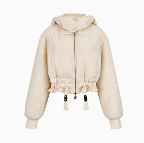 Apricot High-neck Puffer Jacket
