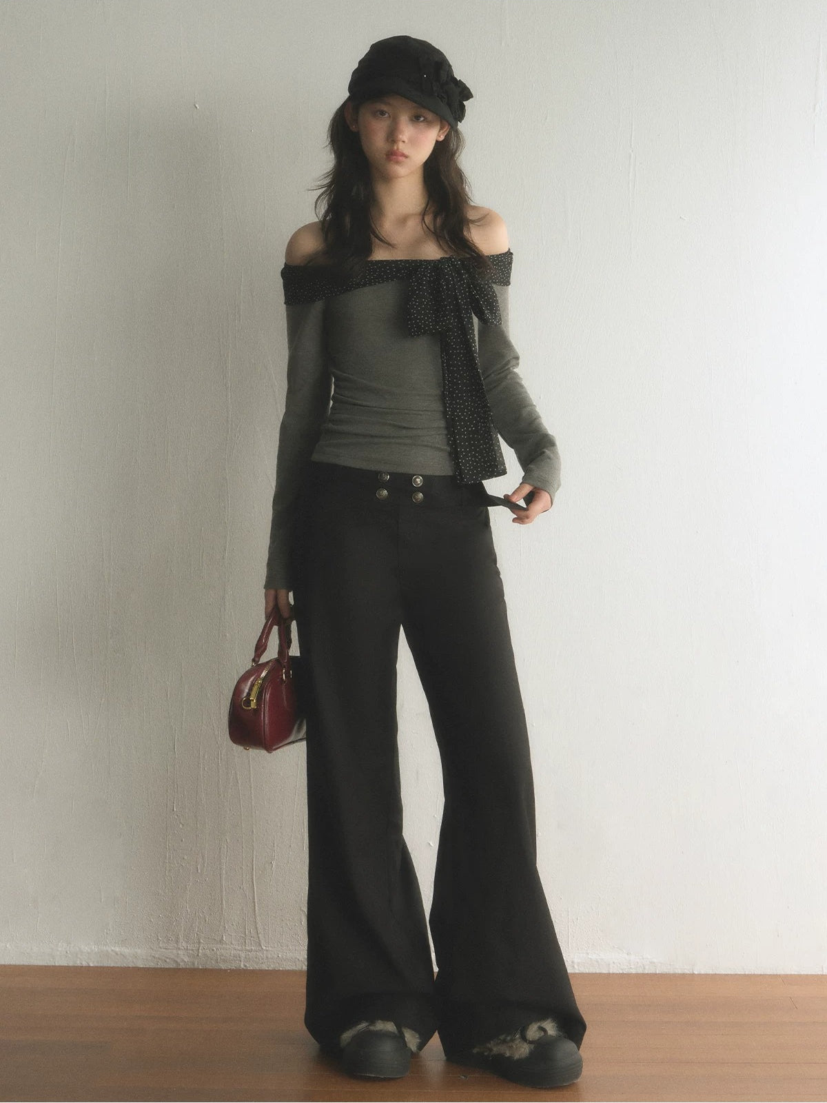 Multi Button Flare Pants