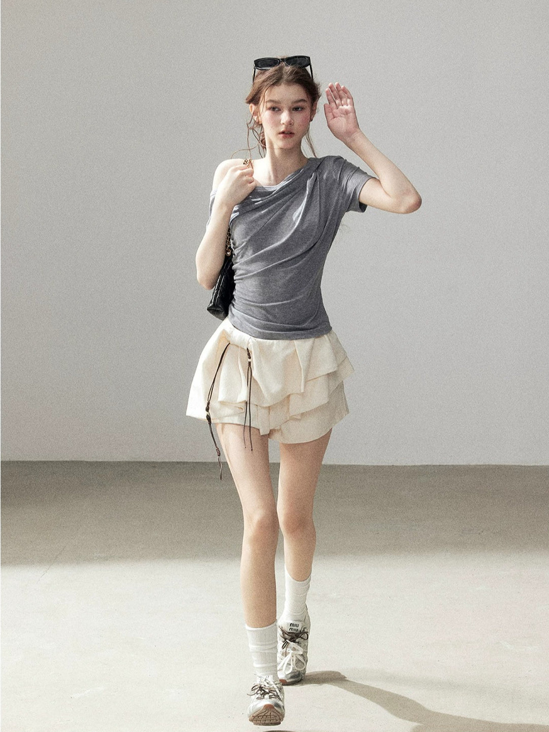 Asymmetric Short Sleeve Top