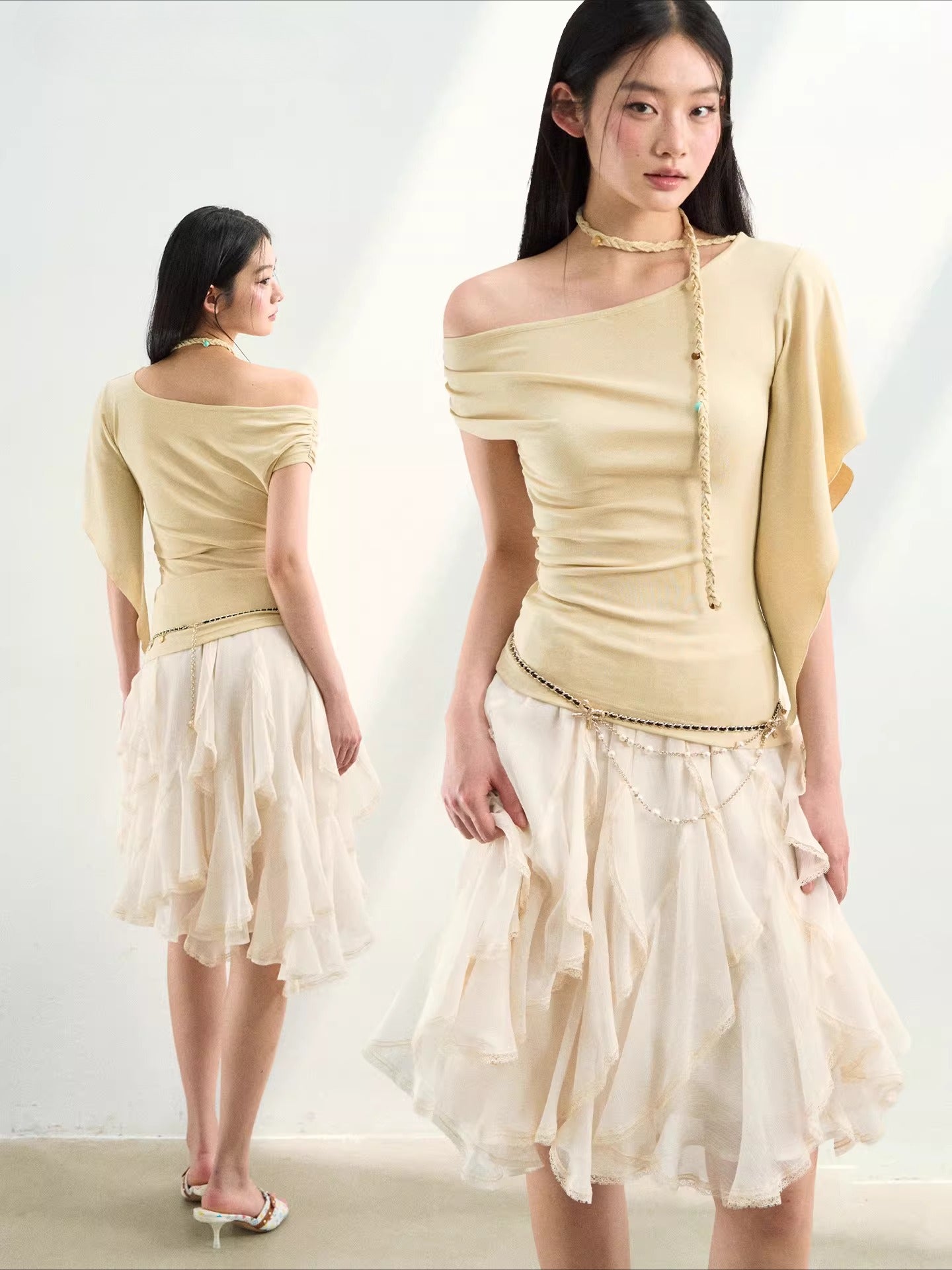 Draped Asymmetrical Skirt