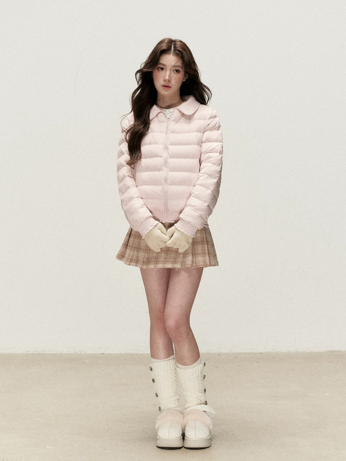Reversible Floral Peter Pan Collar Down Jacket