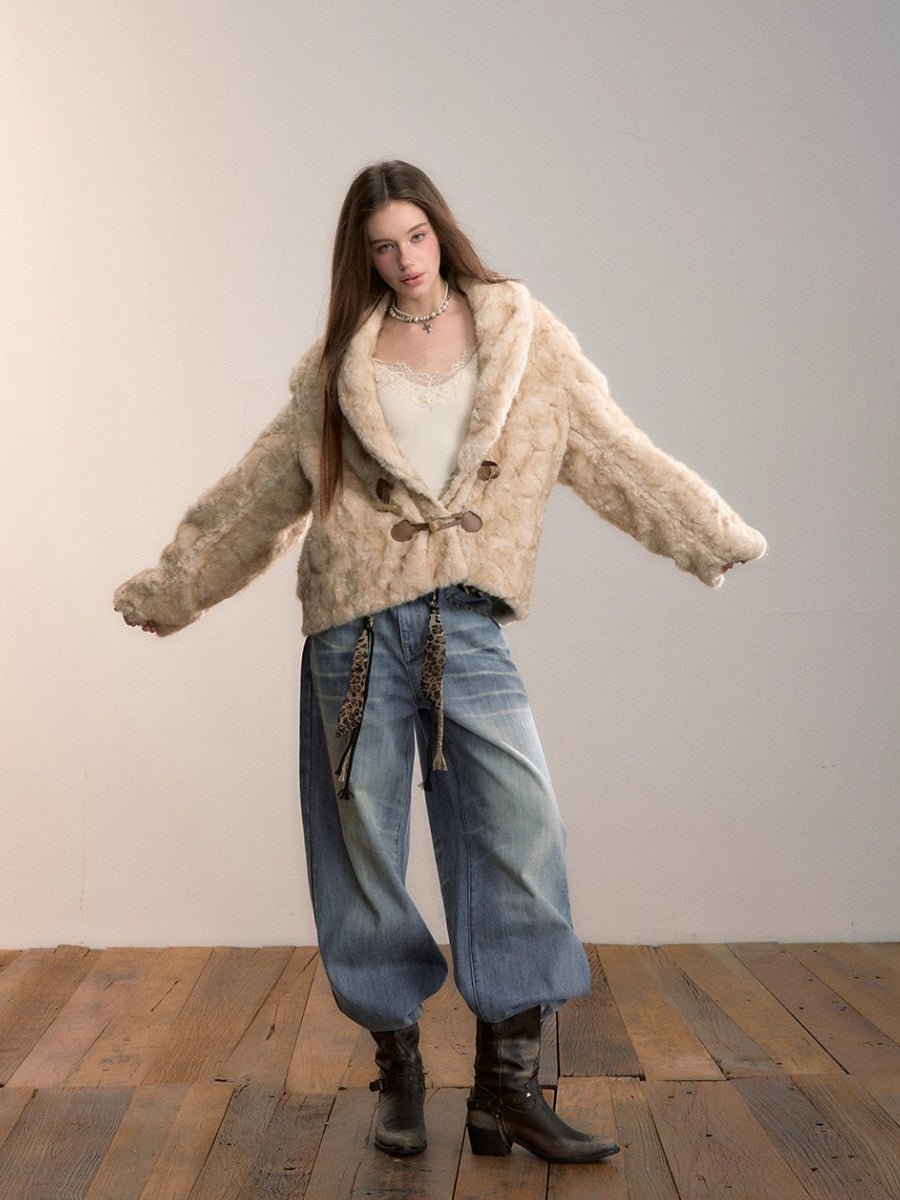 Reversible Eco-Faux Fur Toggle Coat
