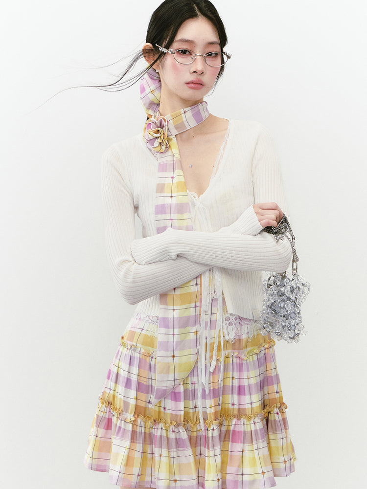 Breathable Knitted Sun Protection Lace Spliced Cardigan