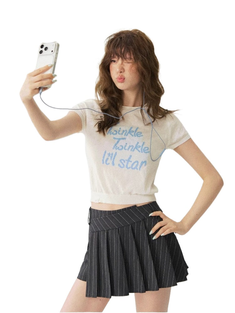 White Little Star Knit T-shirt