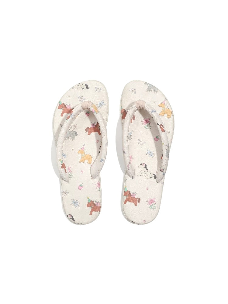 Pony Print Flip Flops