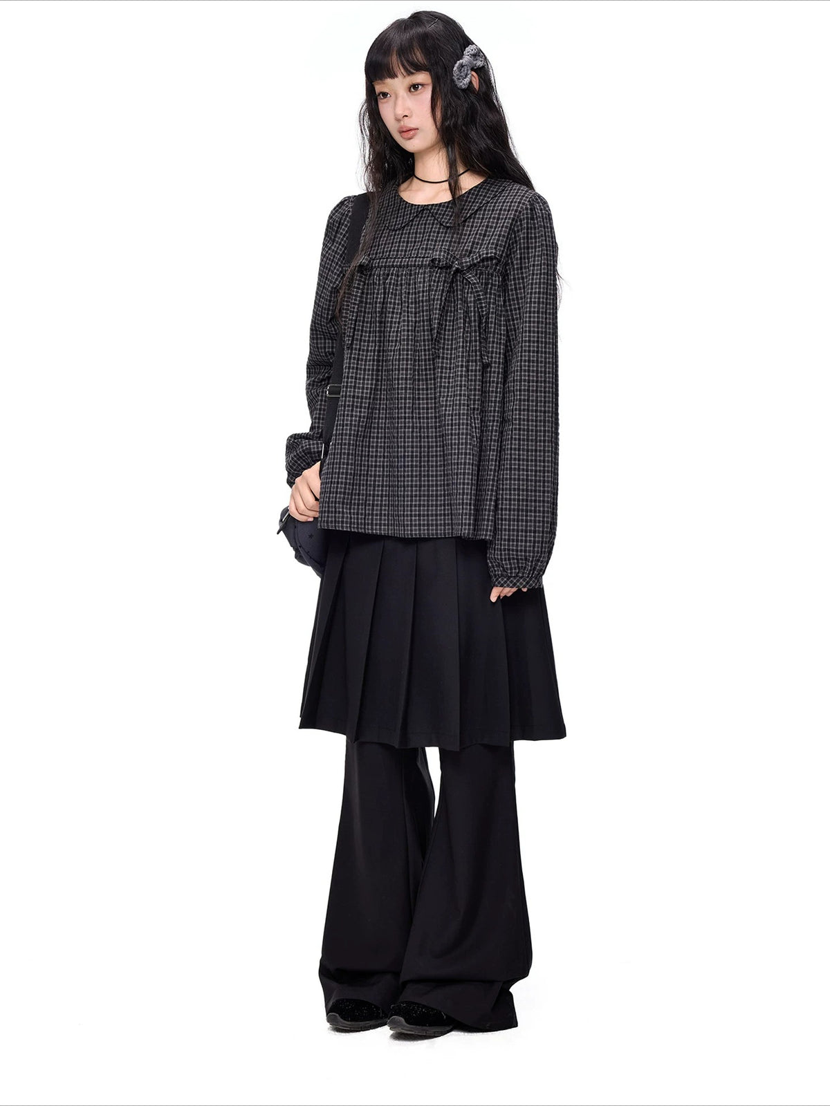 Plaid Peter Pan Top