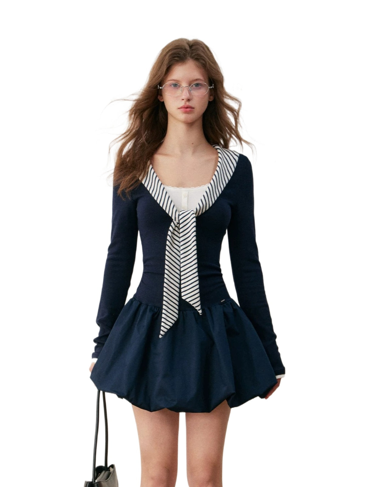 Navycore Stripe Scarf Dress