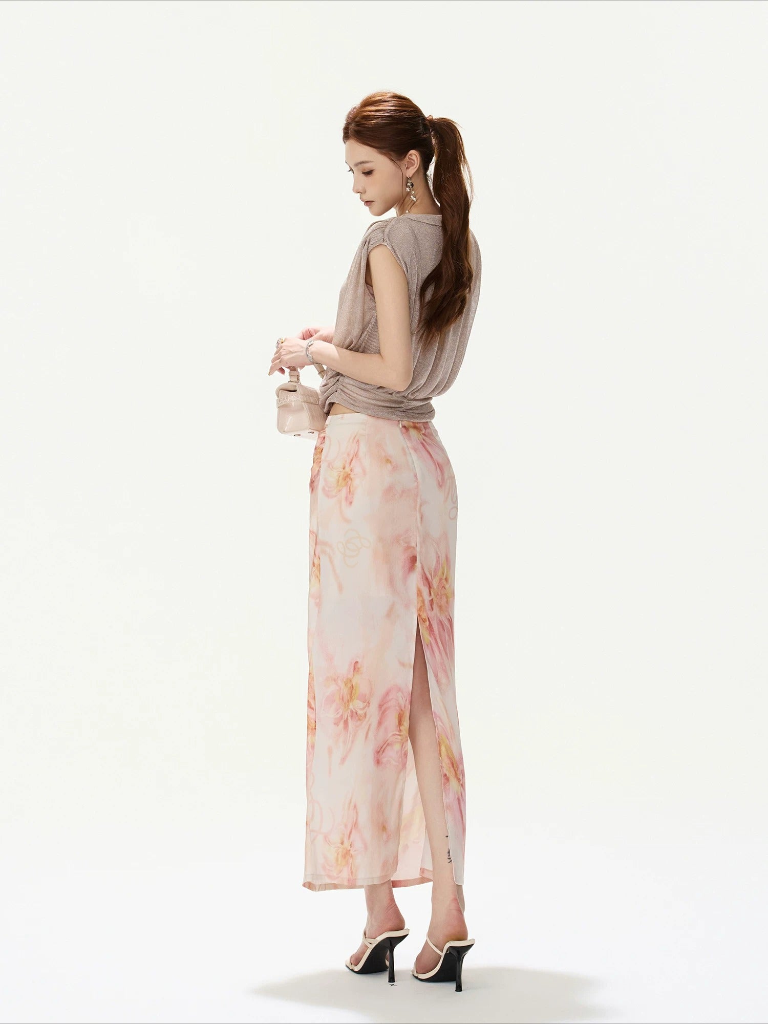 Satin Mermaid Midi Skirt