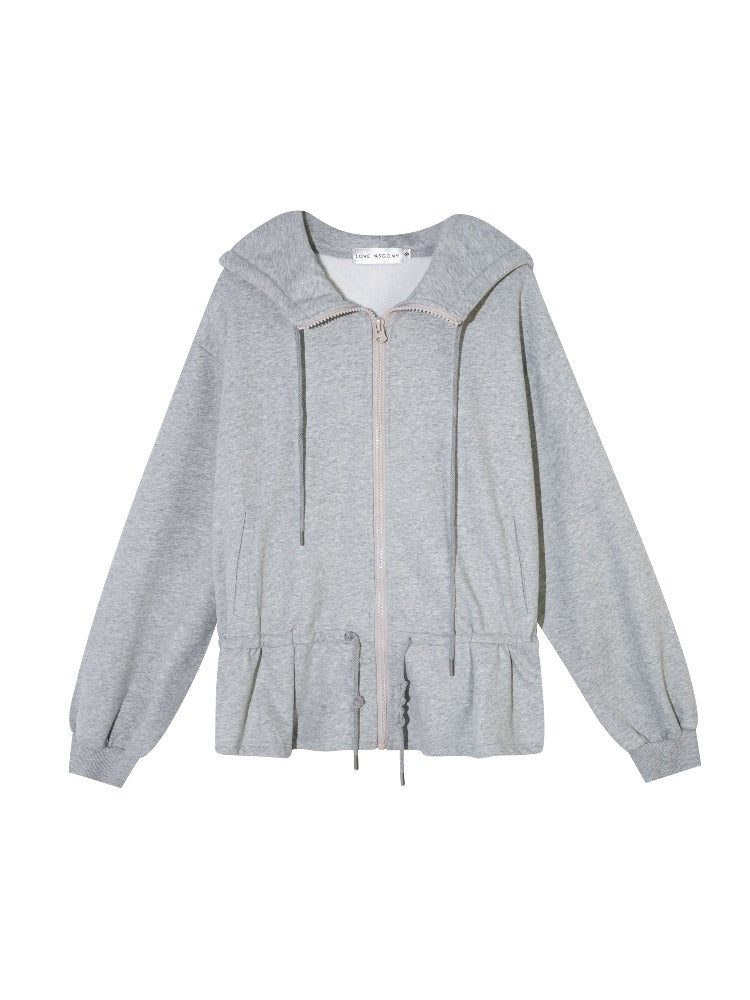 Drawstring Fleece-lined Hoodie & Pants Set