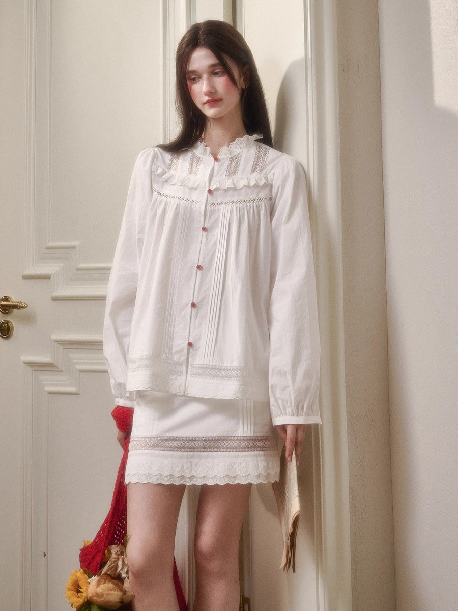 Cosagach Little World Cotton Shirt & Skirt Set
