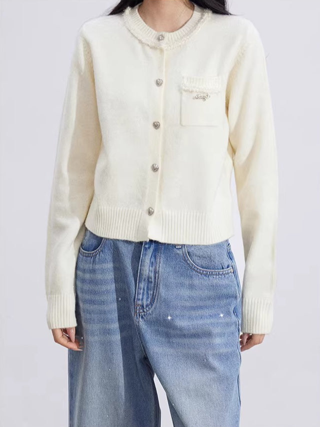 Beige & Blue Lurex Knit Sweater