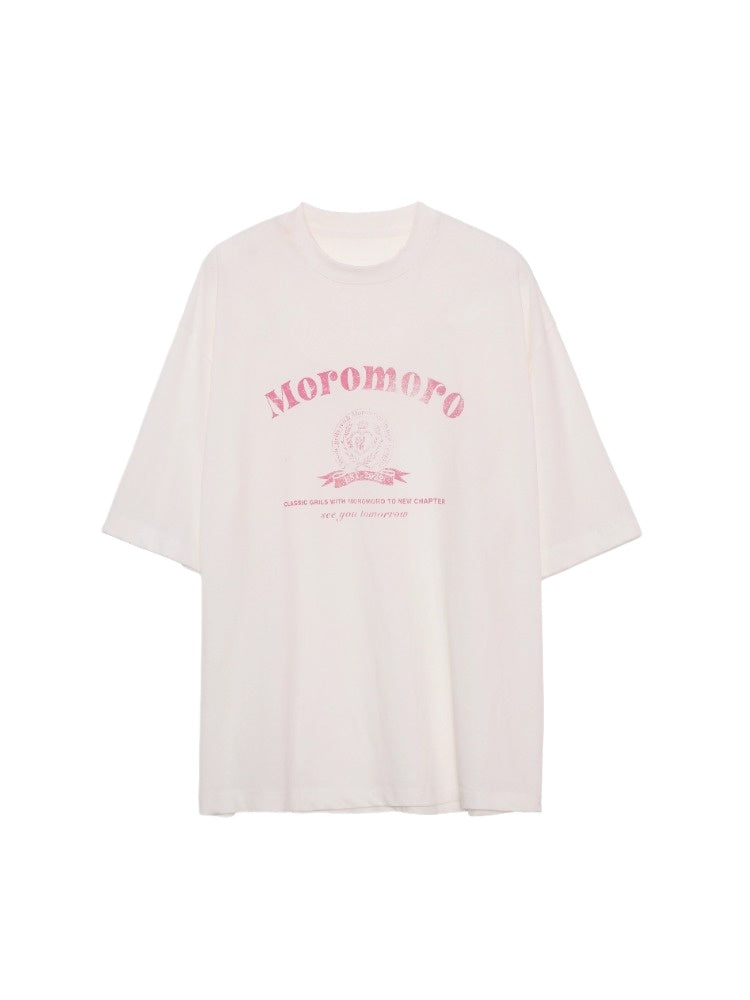 Sun Protection Linen Heart Print Loose Fit Short Sleeve