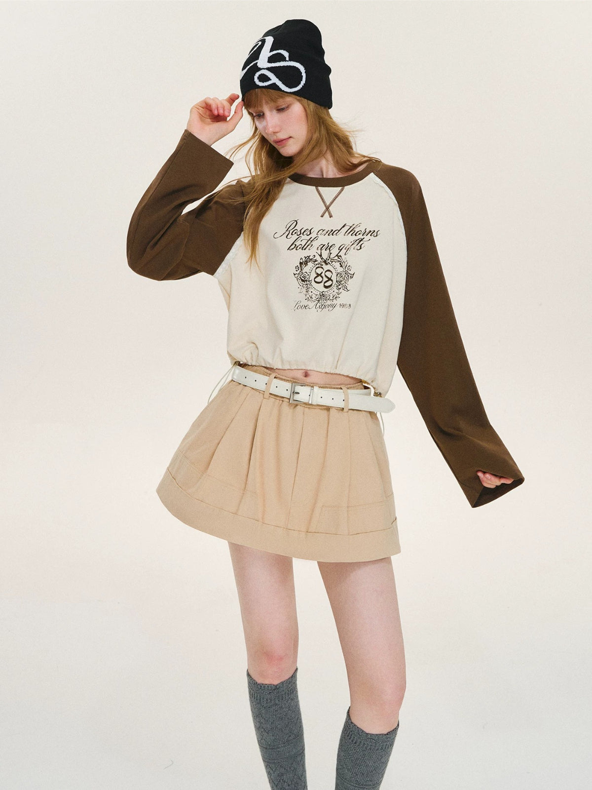 Vintage Contrast Raglan Top
