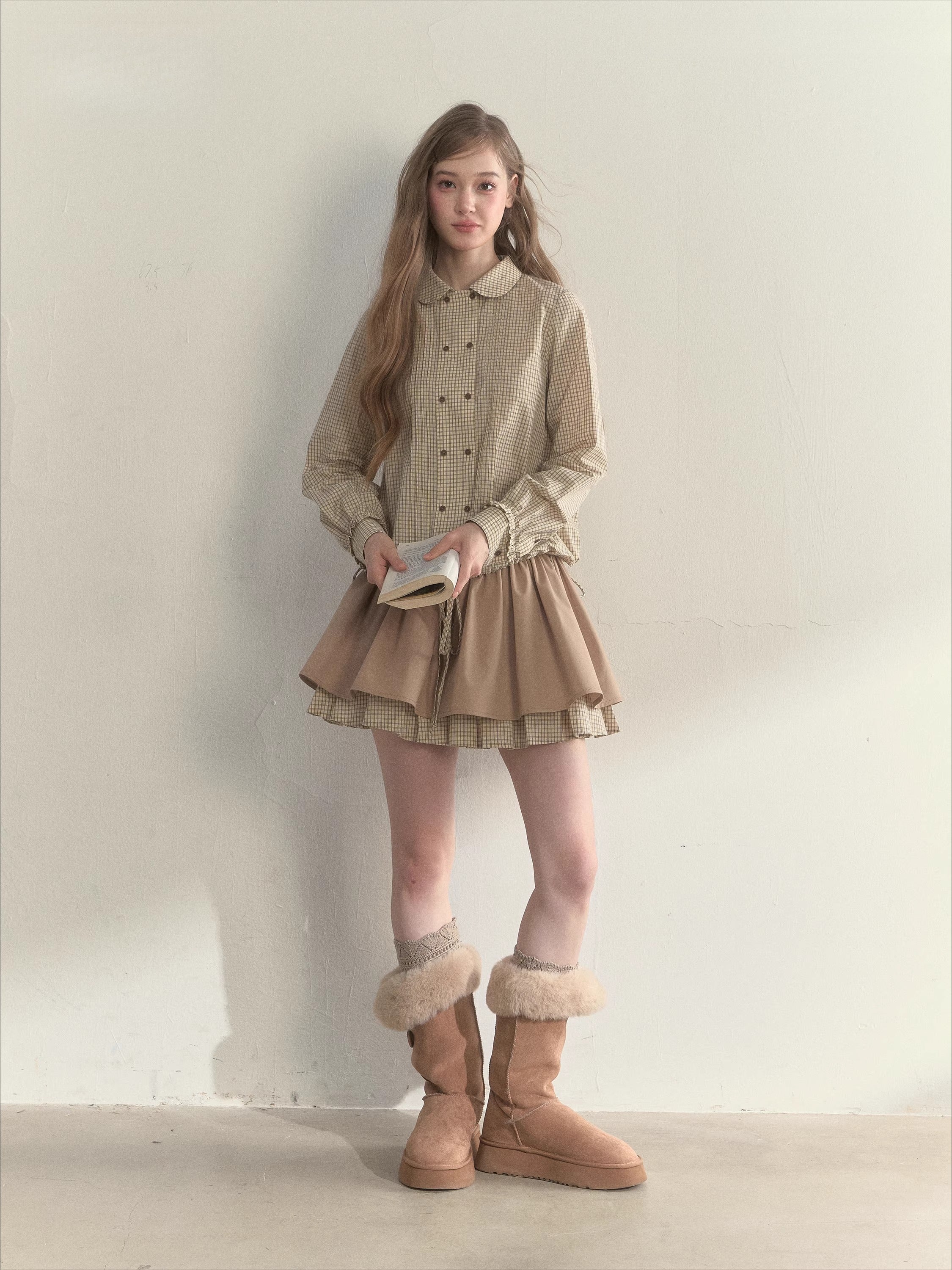 Vintage Doll Collar Double-Breasted Shirt