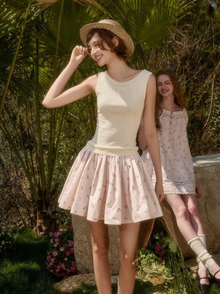 Baby Pink Floral Skirt