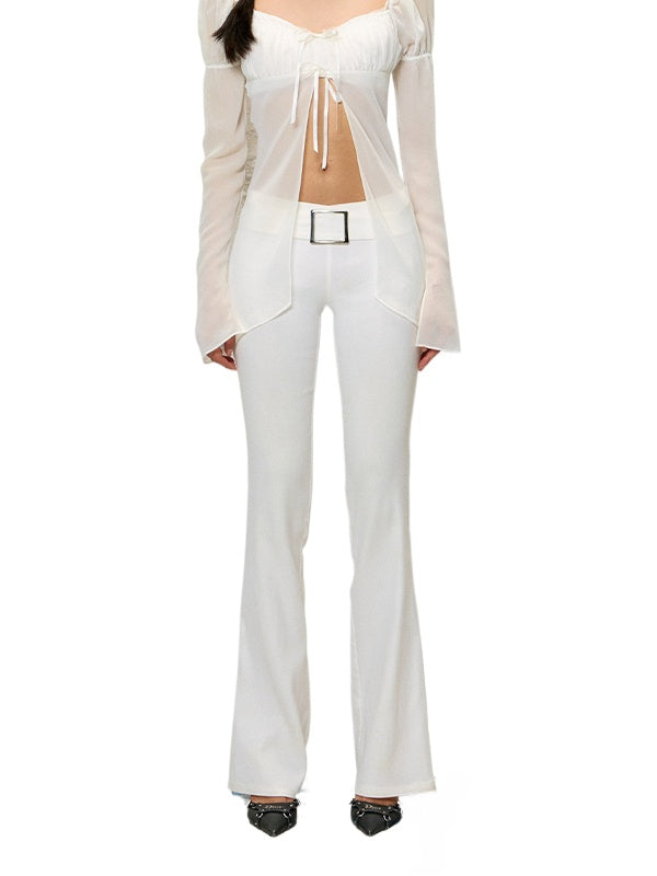Slim Fit Low Waist Flared Pants