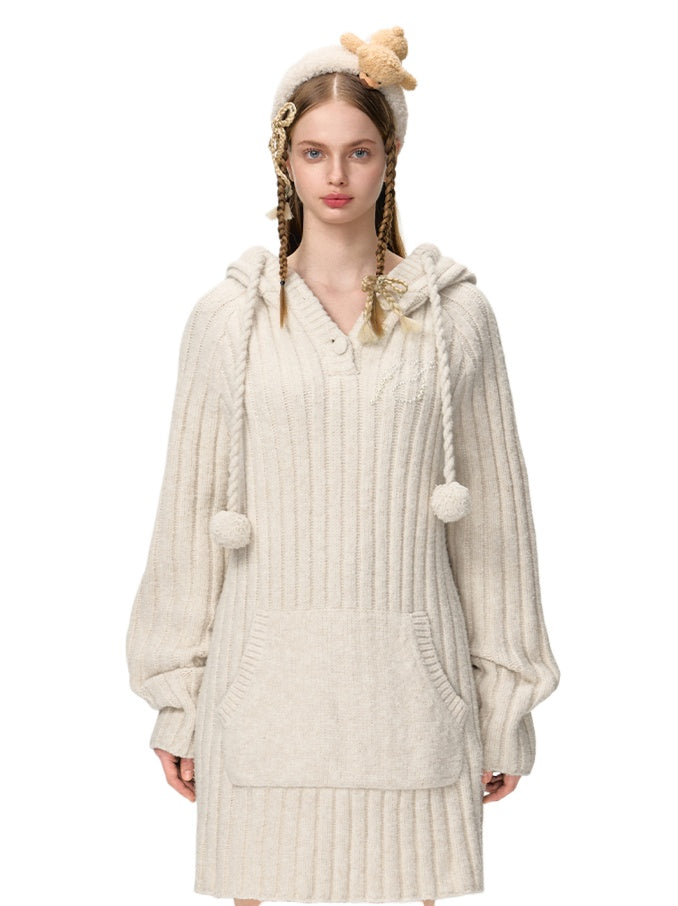 Apricot & Black Thick Stripe Sweater