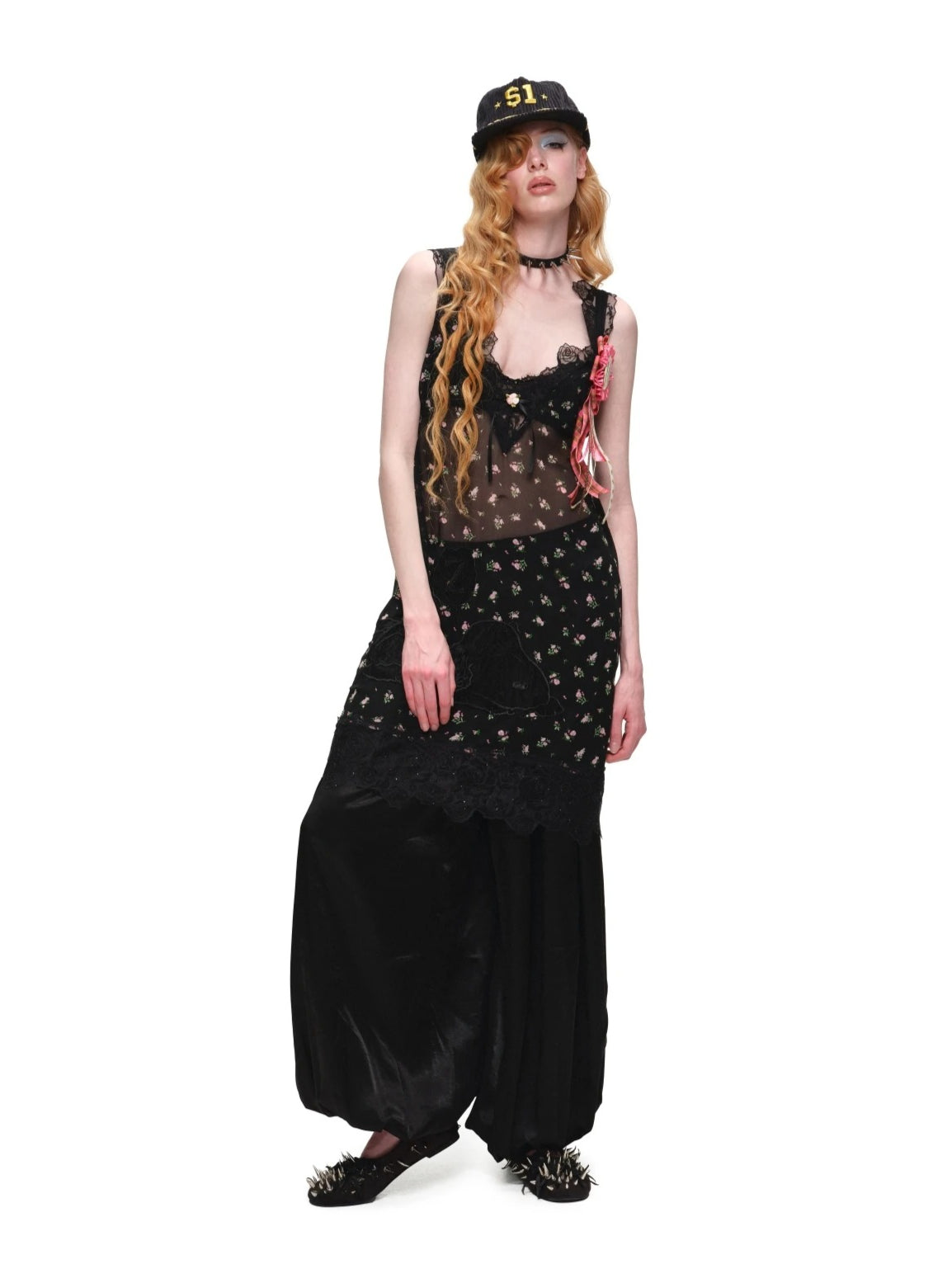 Black & Brown Satin Balloon Pants