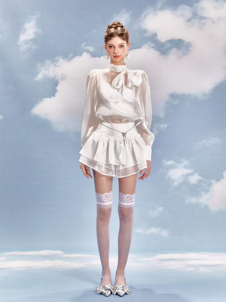 Pink Bow Tie Shirt & Skort Set