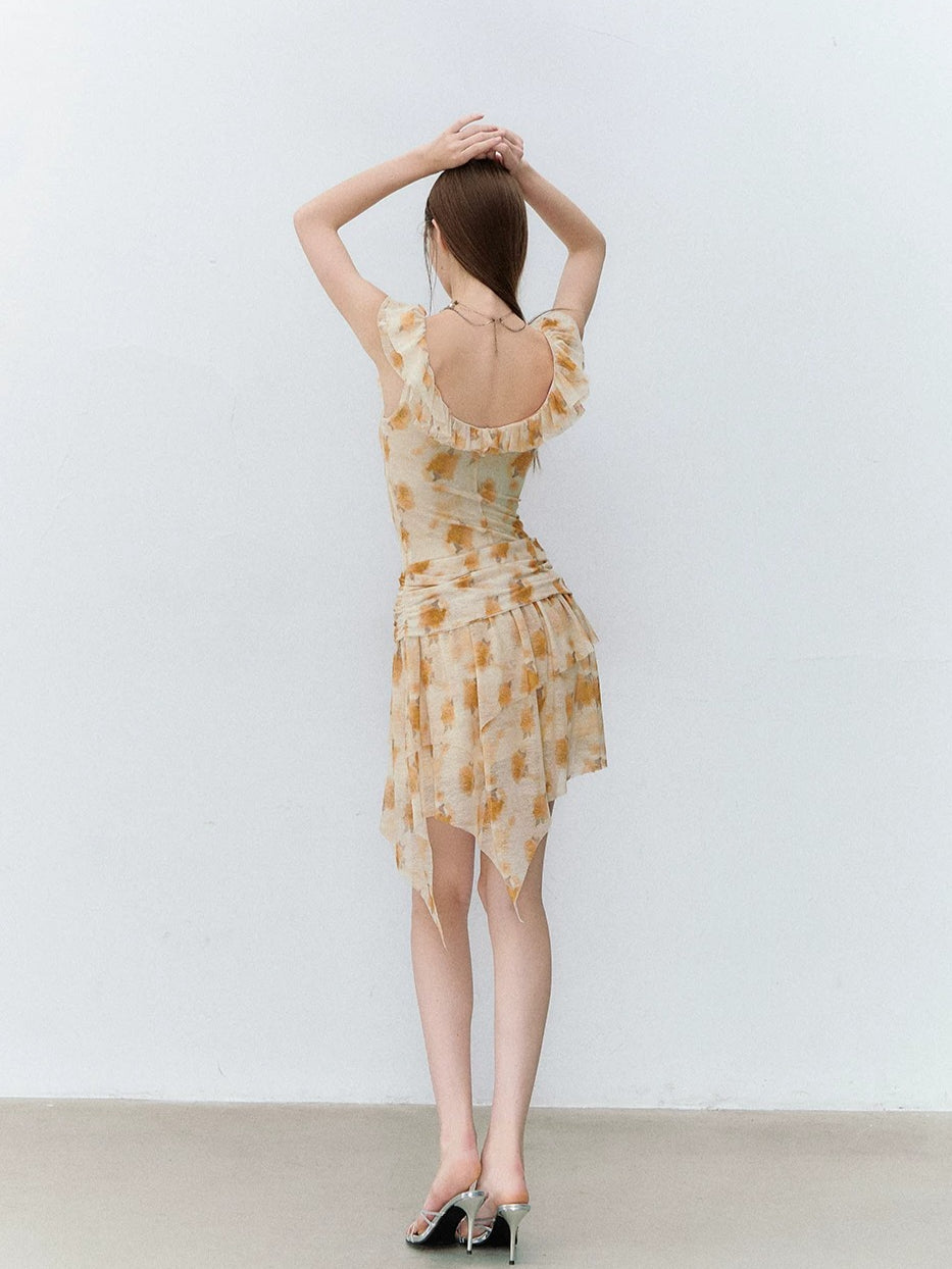 Floral Ruffle Waist Dress