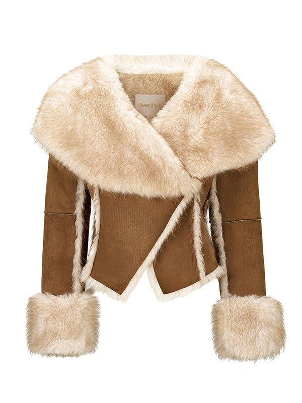 Mishka Faux Shearling Suede Cropped Jacket