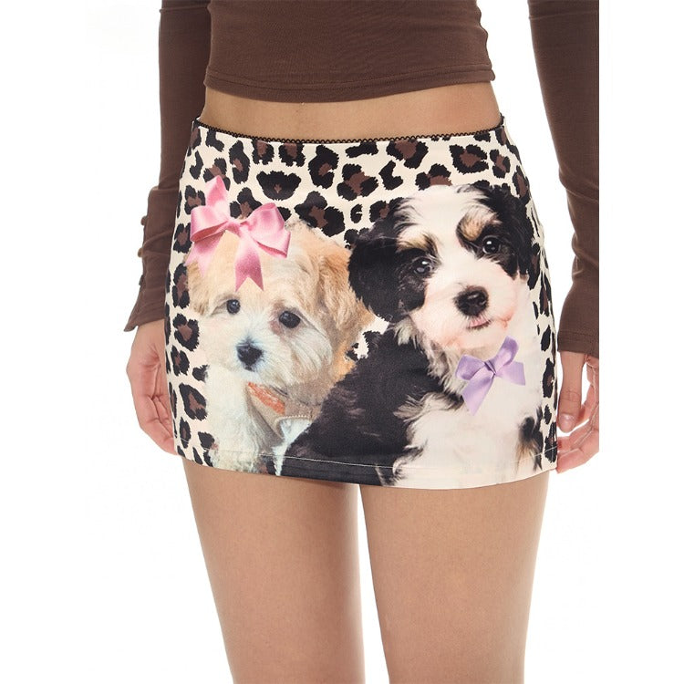 Leopard Print Low-Waist Mini Skirt