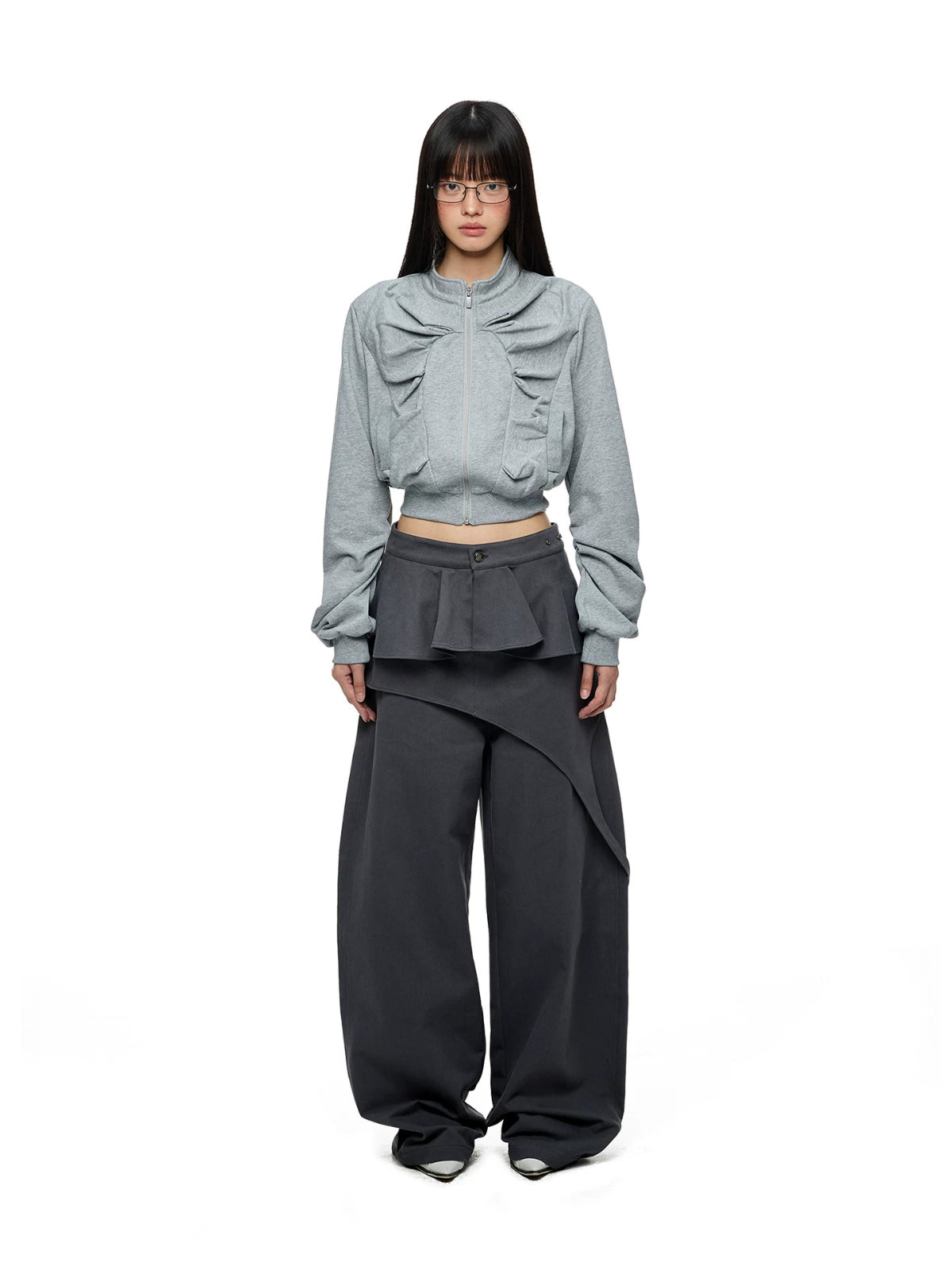 Detachable Layered Straight Leg Pants