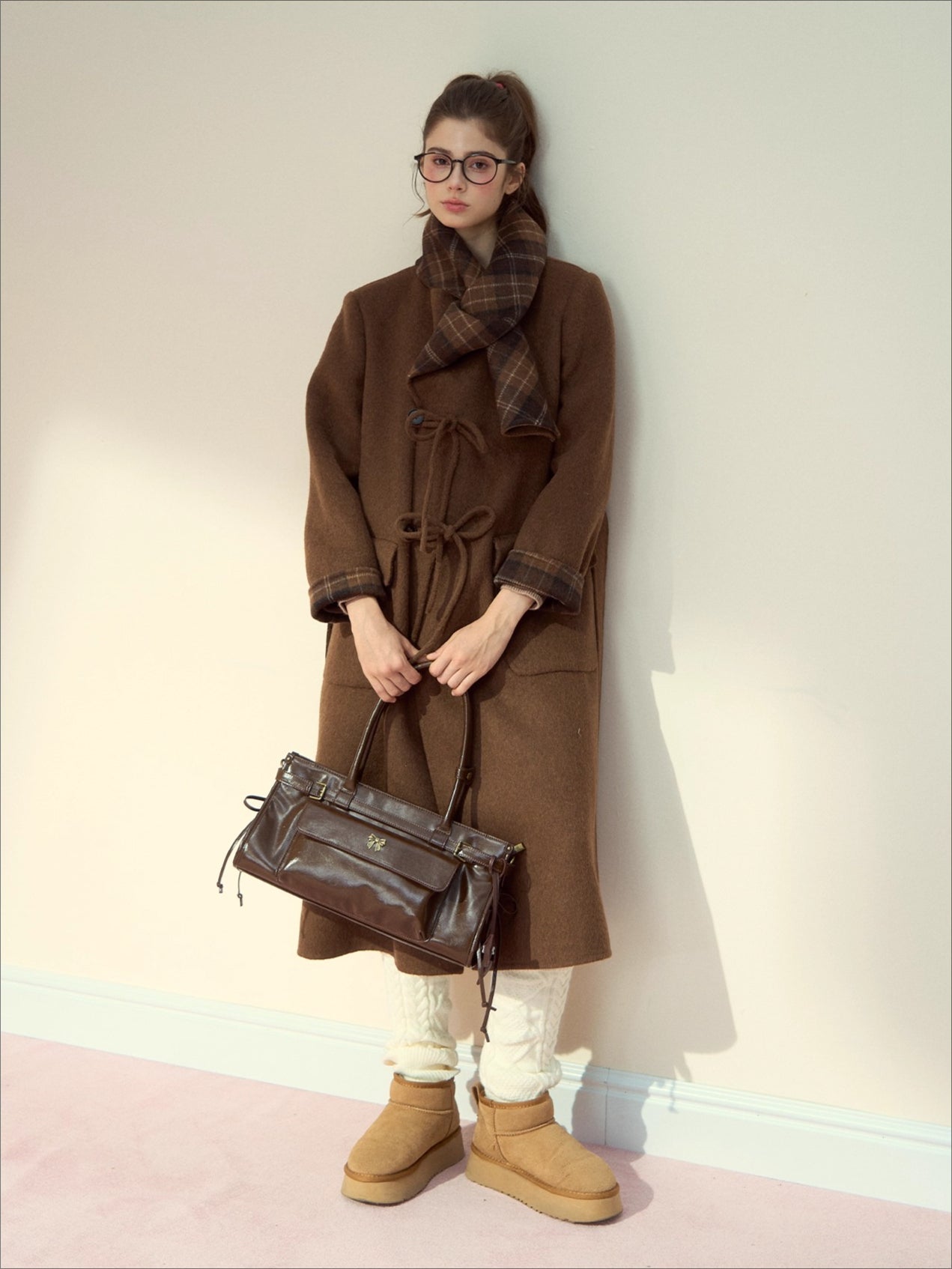 Wool Double-Faced Shawl Coat