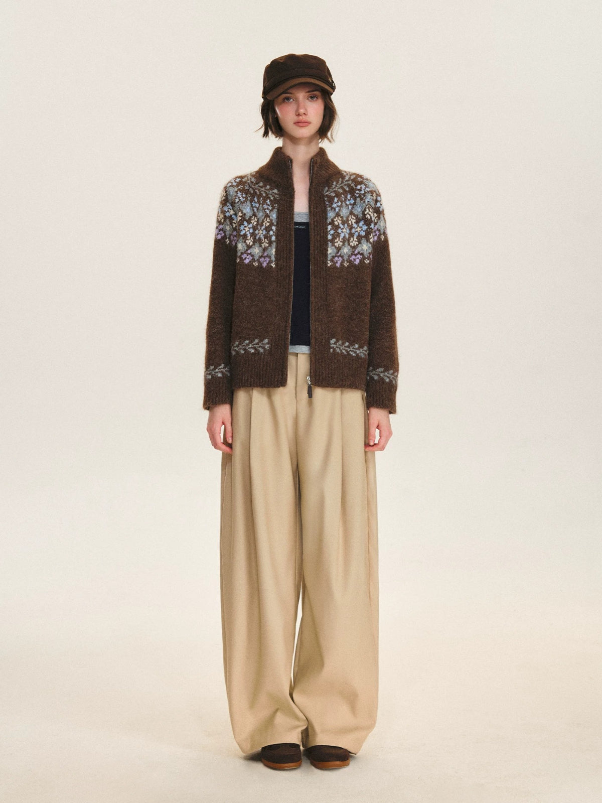 Minimalist Pleated Wide Leg Trousers