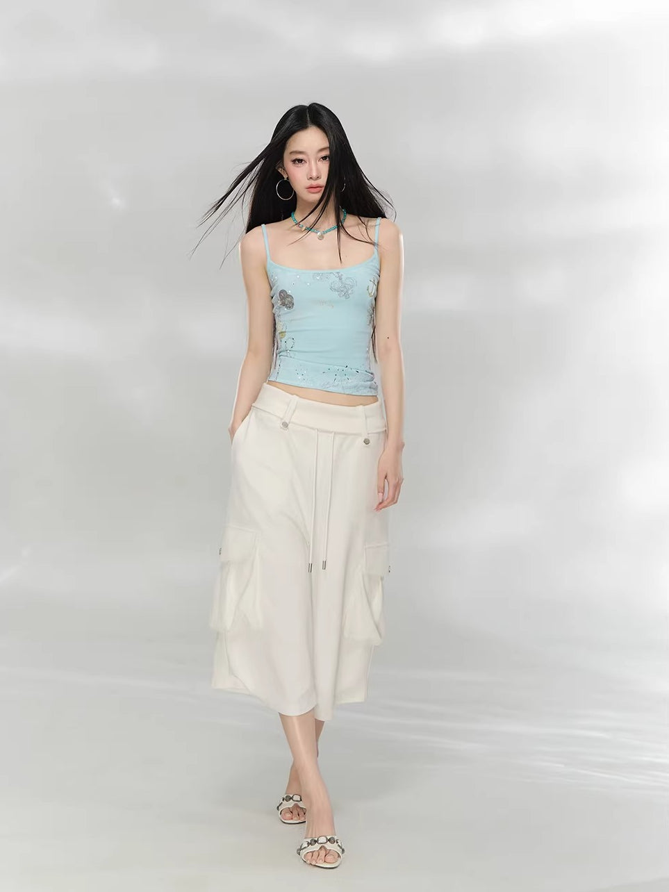 Waffle Cargo Cropped Pants