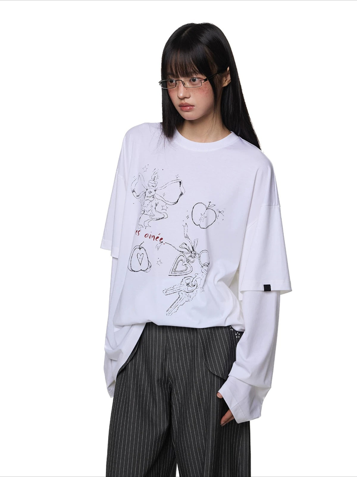 Printed Layered Long Sleeve Tee