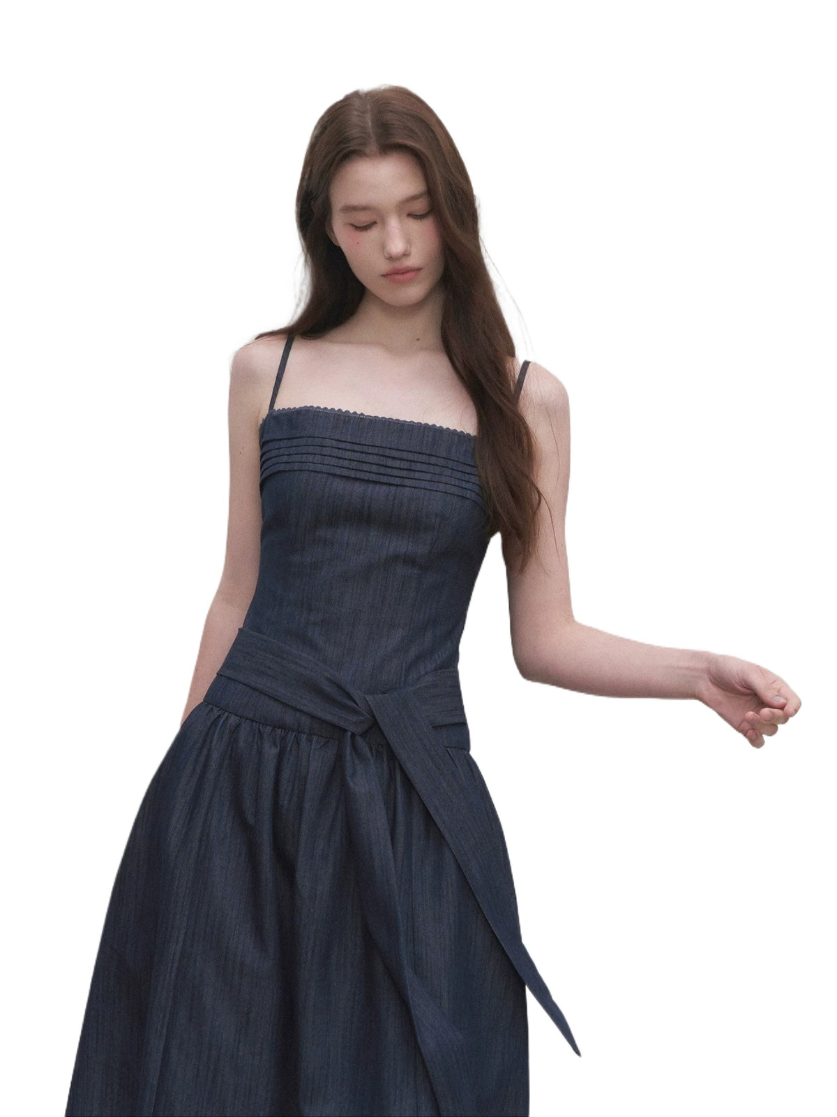 Pleated Tie Cami Dress