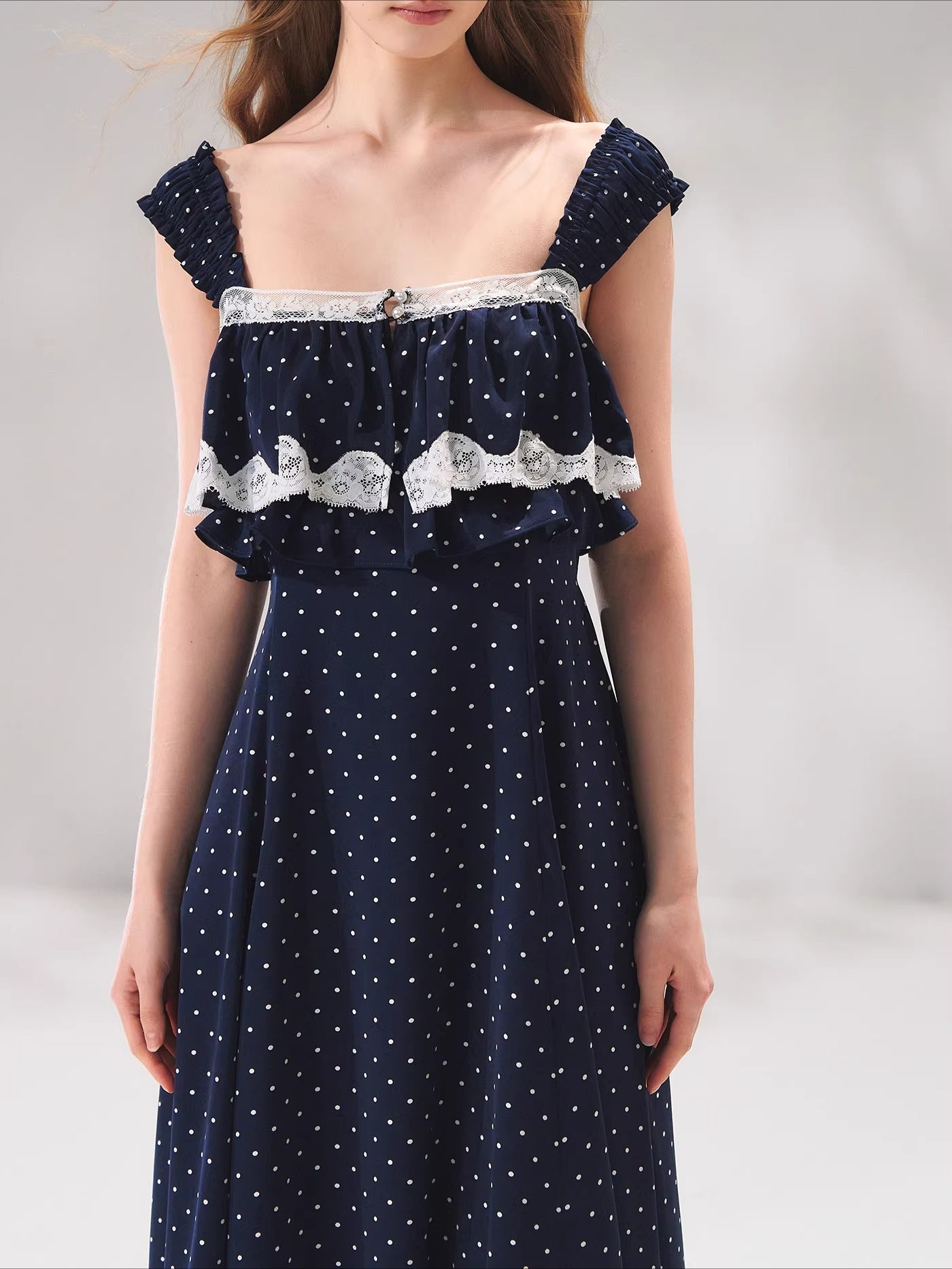 Polka Lace Strap Dress
