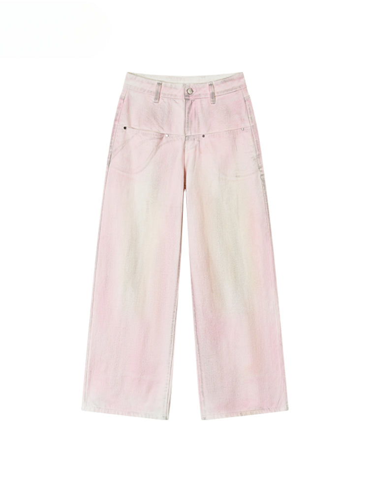 Pink Washed Distressed Jeans