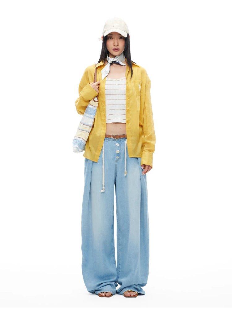 Wheat Braid Wide-Leg Pants