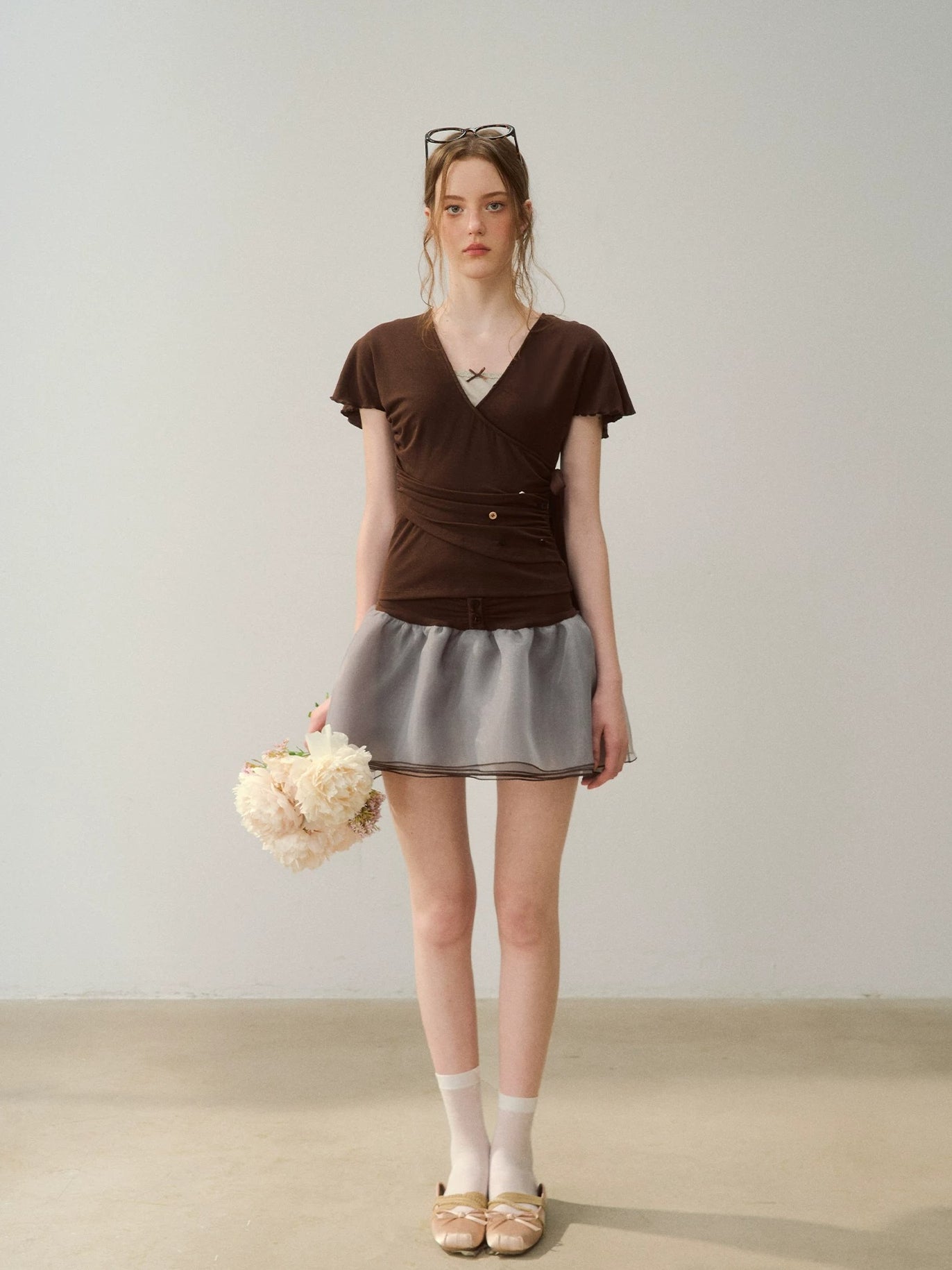 Bow Trim Tee Set