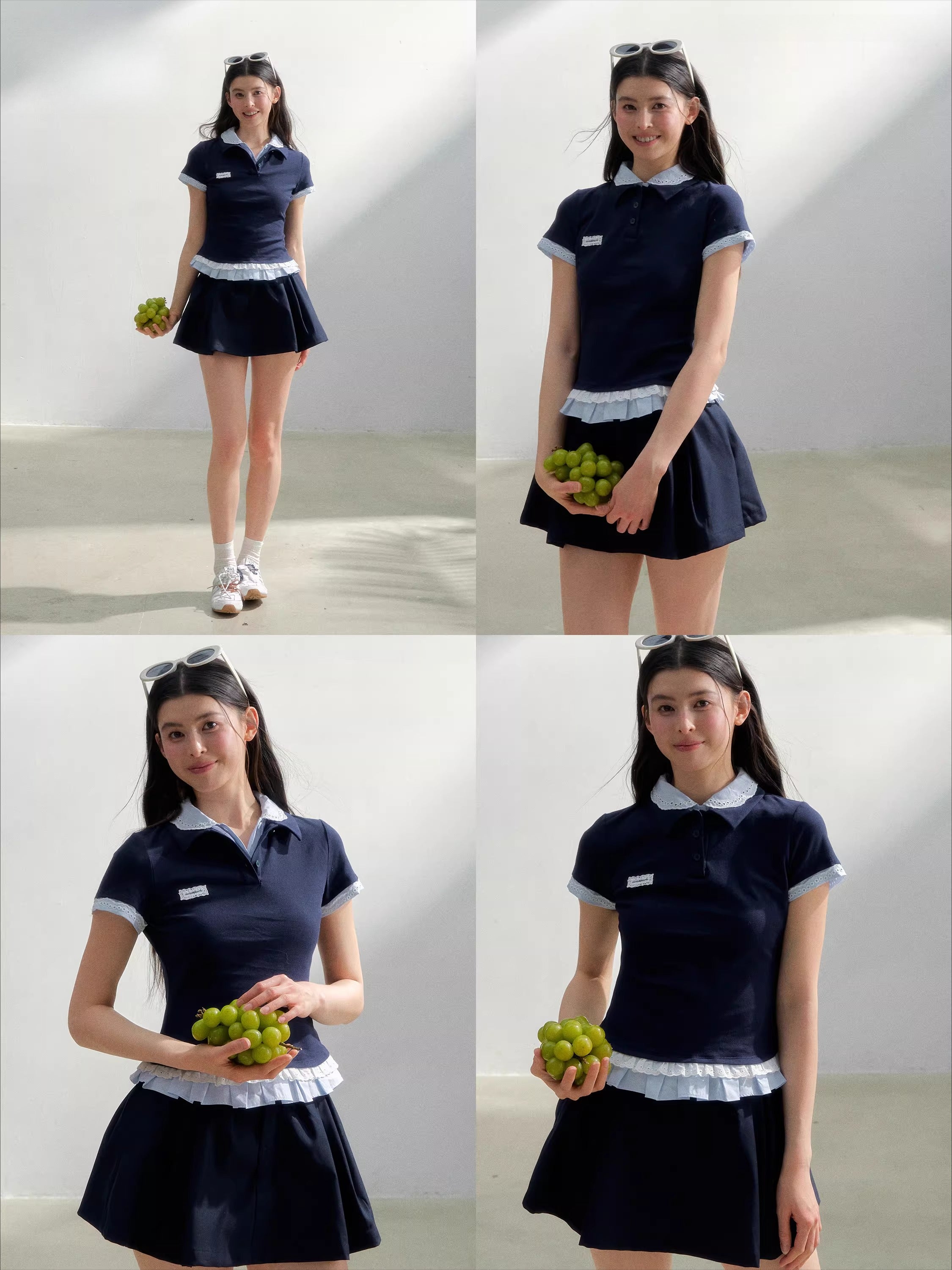Vintage Layered Polo Knit Tee